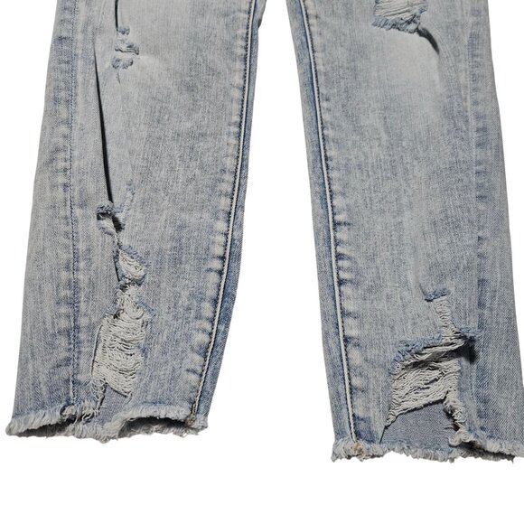 American Eagle Jegging Crop Jeans Womens Size 10 Light Wash Ripped Denim - Picture 5 of 9